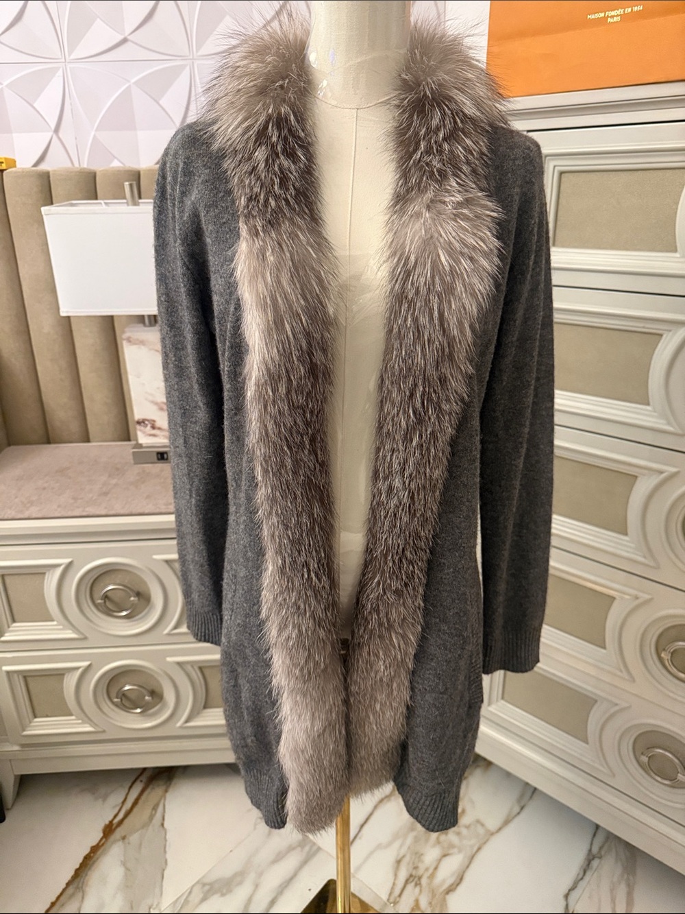 Bruman Marcus cashmere & real Fox fur